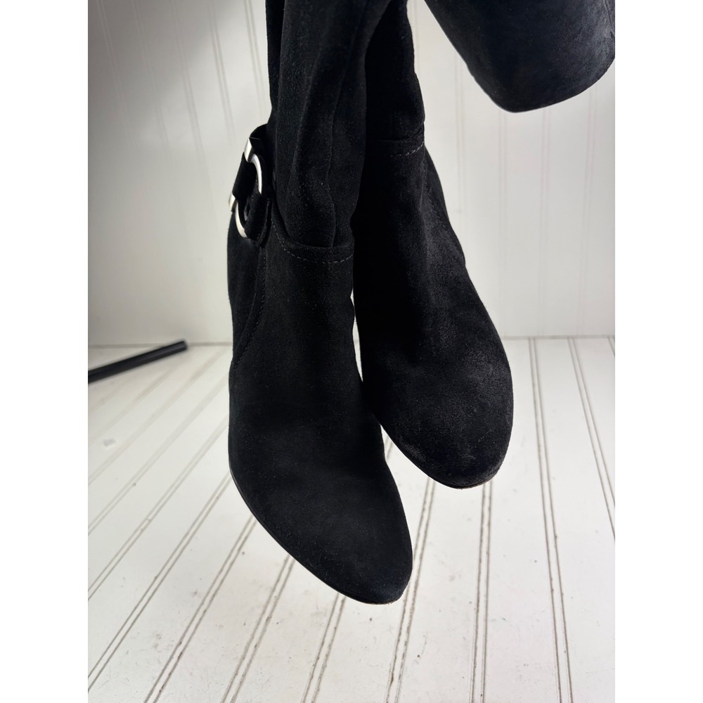 Antonio Melani Vintage Y2K Black Suede Knee High Stiletto Boots Women's Size 8.5 - Picture 8 of 12